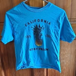 Persaya Blue Short Sleeve Tee California Graphic